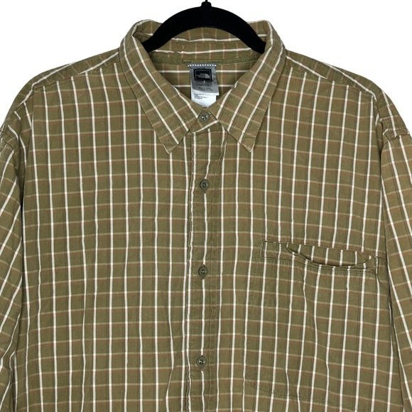Men's The North Face Long‎ Sleeve Brown Check Pocket Size XXL - Picture 1 of 5